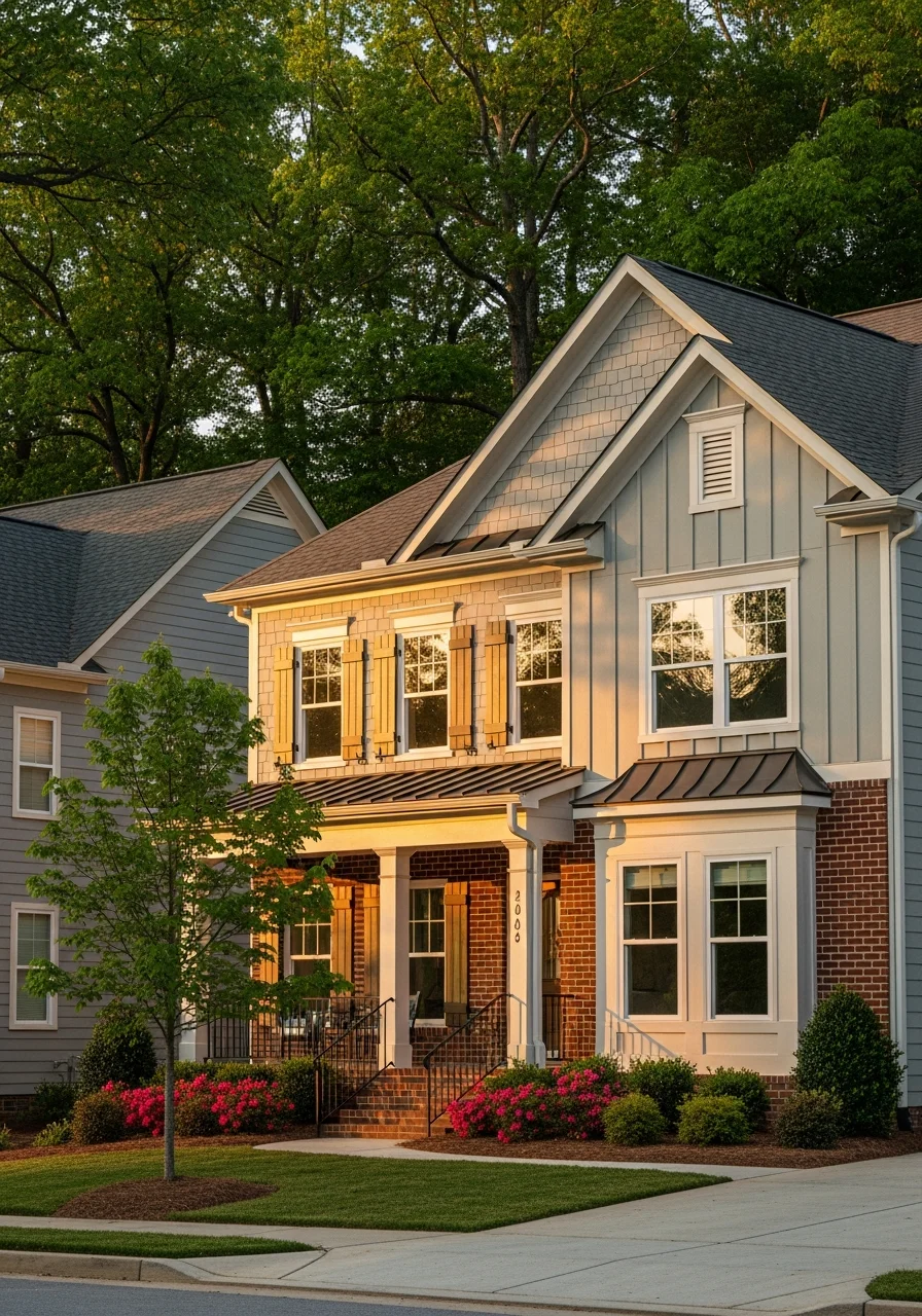 Greenville home exterior showing quality finishes and attention to local design standards.